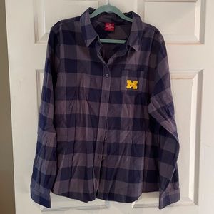 University of Michigan flannel embroidered shirt